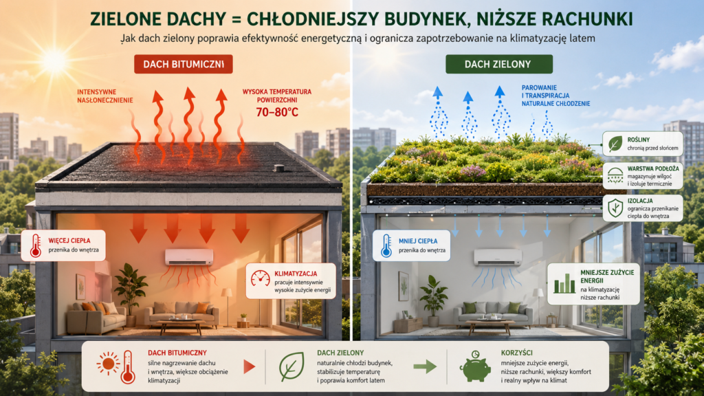 dachy zielone a poprawa efektywności energetycznej budynkow